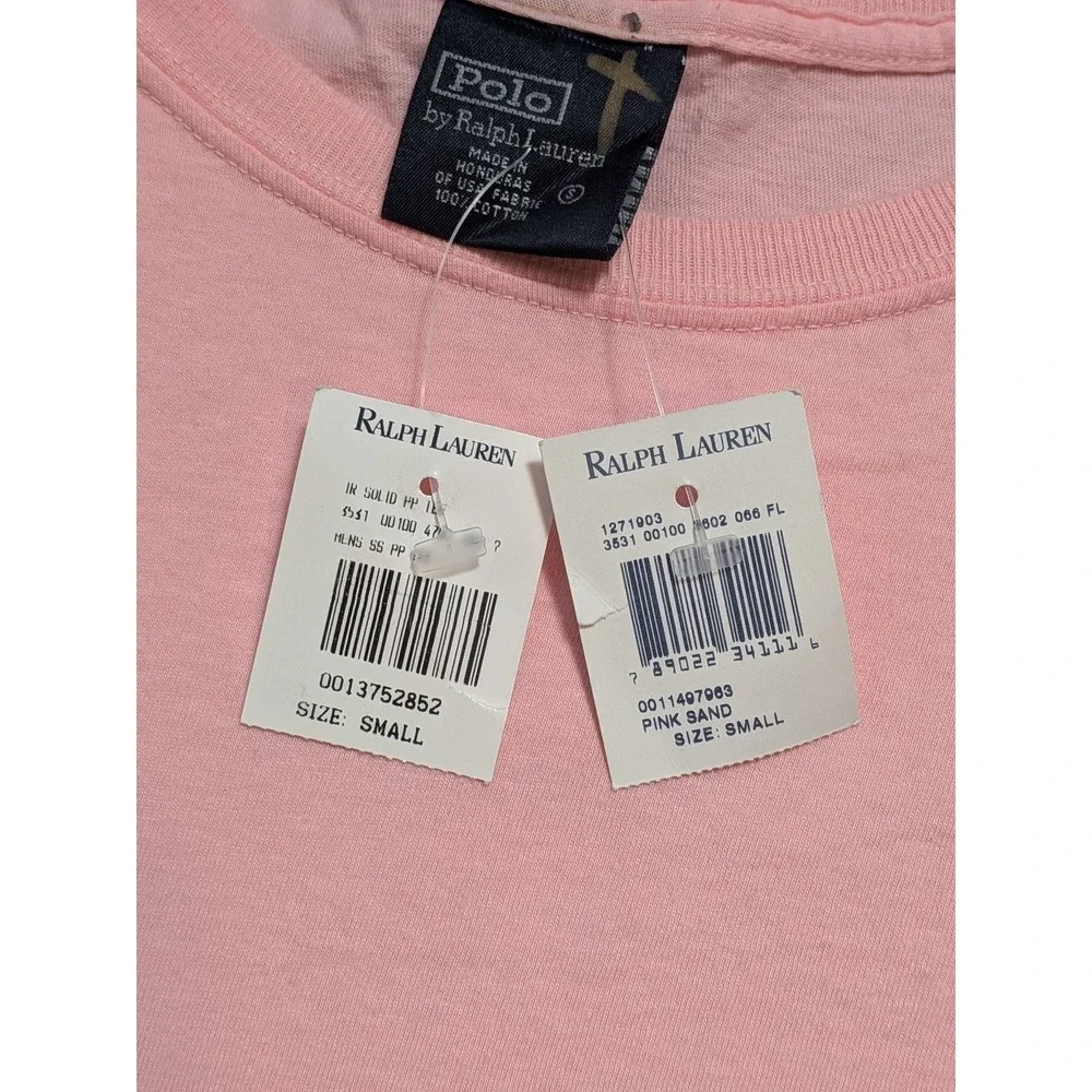 Polo Ralph Lauren T-Shirt Men's Pink Small Cotton Crew Neck Tee Pony Logo NWT